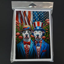 Load image into Gallery viewer, All American Pit Bull Terrier Greeting Cards - Blank Note Cards – 8-Pack of Artist-Designed Cards with Envelopes