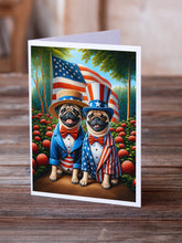 Load image into Gallery viewer, All American Pug Greeting Cards - Blank Note Cards – 8-Pack of Artist-Designed Cards with Envelopes