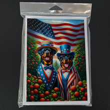 Load image into Gallery viewer, All American Rottweiler Greeting Cards - Blank Note Cards – 8-Pack of Artist-Designed Cards with Envelopes