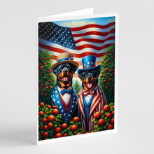 Load image into Gallery viewer, All American Rottweiler Greeting Cards - Blank Note Cards – 8-Pack of Artist-Designed Cards with Envelopes