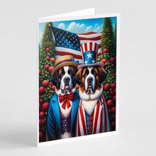 Load image into Gallery viewer, All American Saint Bernard Greeting Cards - Blank Note Cards – 8-Pack of Artist-Designed Cards with Envelopes