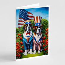 Load image into Gallery viewer, All American Saint Bernard Greeting Cards - Blank Note Cards – 8-Pack of Artist-Designed Cards with Envelopes