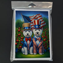Load image into Gallery viewer, All American Westie Greeting Cards - Blank Note Cards – 8-Pack of Artist-Designed Cards with Envelopes
