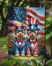 Load image into Gallery viewer, All American Yorkshire Terrier Garden Flag –  Dogs with American Flag Background by Caroline’s Treasures