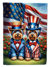 Load image into Gallery viewer, All American Yorkshire Terrier Garden Flag –  Dogs with American Flag Background by Caroline’s Treasures