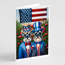 Load image into Gallery viewer, All American Schnauzer Greeting Cards - Blank Note Cards – 8-Pack of Artist-Designed Cards with Envelopes