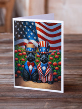 Load image into Gallery viewer, All American Scottish Terrier Greeting Cards - Blank Note Cards – 8-Pack of Artist-Designed Cards with Envelopes