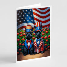 Load image into Gallery viewer, All American Scottish Terrier Greeting Cards - Blank Note Cards – 8-Pack of Artist-Designed Cards with Envelopes