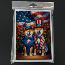 Load image into Gallery viewer, All American Shiba Inu Greeting Cards - Blank Note Cards – 8-Pack of Artist-Designed Cards with Envelopes