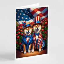 Load image into Gallery viewer, All American Shiba Inu Greeting Cards - Blank Note Cards – 8-Pack of Artist-Designed Cards with Envelopes