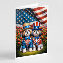 Load image into Gallery viewer, All American Shih Tzu Greeting Cards - Blank Note Cards – 8-Pack of Artist-Designed Cards with Envelopes