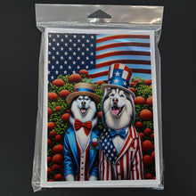 Load image into Gallery viewer, All American Siberian Husky Greeting Cards - Blank Note Cards – 8-Pack of Artist-Designed Cards with Envelopes
