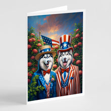 Load image into Gallery viewer, All American Siberian Husky Greeting Cards - Blank Note Cards – 8-Pack of Artist-Designed Cards with Envelopes