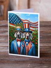 Load image into Gallery viewer, All American Weimaraner Greeting Cards - Blank Note Cards – 8-Pack of Artist-Designed Cards with Envelopes