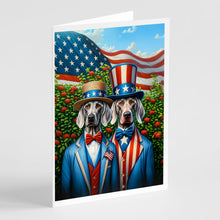 Load image into Gallery viewer, All American Weimaraner Greeting Cards - Blank Note Cards – 8-Pack of Artist-Designed Cards with Envelopes