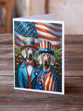 Load image into Gallery viewer, All American Weimaraner Greeting Cards - Blank Note Cards – 8-Pack of Artist-Designed Cards with Envelopes