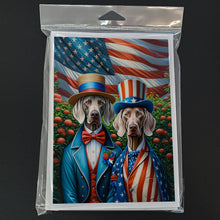 Load image into Gallery viewer, All American Weimaraner Greeting Cards - Blank Note Cards – 8-Pack of Artist-Designed Cards with Envelopes