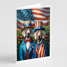 Load image into Gallery viewer, All American Weimaraner Greeting Cards - Blank Note Cards – 8-Pack of Artist-Designed Cards with Envelopes