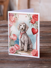 Load image into Gallery viewer, Bedlington Terrier Valentine Roses Greeting Cards - Blank Note Cards – 8-Pack of Artist-Designed Cards with Envelopes