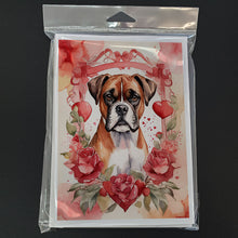 Load image into Gallery viewer, Boxer Valentine Roses Greeting Cards - Blank Note Cards – 8-Pack of Artist-Designed Cards with Envelopes