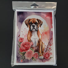 Load image into Gallery viewer, Boxer Valentine Roses Greeting Cards - Blank Note Cards – 8-Pack of Artist-Designed Cards with Envelopes