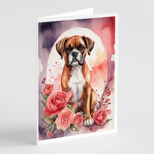 Load image into Gallery viewer, Boxer Valentine Roses Greeting Cards - Blank Note Cards – 8-Pack of Artist-Designed Cards with Envelopes