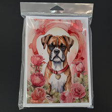 Load image into Gallery viewer, Boxer Valentine Roses Greeting Cards - Blank Note Cards – 8-Pack of Artist-Designed Cards with Envelopes