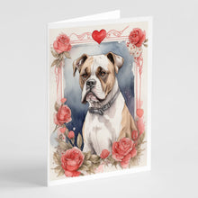 Load image into Gallery viewer, Boxer Valentine Roses Greeting Cards - Blank Note Cards – 8-Pack of Artist-Designed Cards with Envelopes
