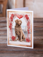 Load image into Gallery viewer, Chesapeake Bay Retriever Valentine Roses Greeting Cards - Blank Note Cards – 8-Pack of Artist-Designed Cards with Envelopes