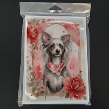 Load image into Gallery viewer, Chinese Crested Valentine Roses Greeting Cards - Blank Note Cards – 8-Pack of Artist-Designed Cards with Envelopes