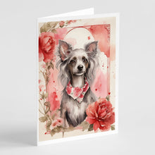 Load image into Gallery viewer, Chinese Crested Valentine Roses Greeting Cards - Blank Note Cards – 8-Pack of Artist-Designed Cards with Envelopes