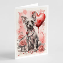 Load image into Gallery viewer, Chinese Crested Valentine Roses Greeting Cards - Blank Note Cards – 8-Pack of Artist-Designed Cards with Envelopes