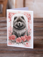 Load image into Gallery viewer, Chow Chow Valentine Roses Greeting Cards - Blank Note Cards – 8-Pack of Artist-Designed Cards with Envelopes