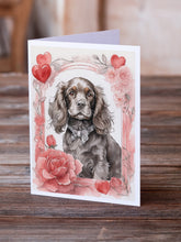 Load image into Gallery viewer, Cocker Spaniel Valentine Roses Greeting Cards - Blank Note Cards – 8-Pack of Artist-Designed Cards with Envelopes