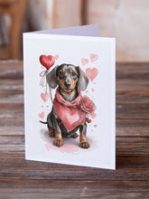 Load image into Gallery viewer, Dachshund Valentine Roses Greeting Cards - Blank Note Cards – 8-Pack of Artist-Designed Cards with Envelopes