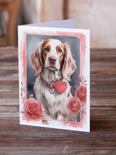 Load image into Gallery viewer, English Setter Valentine Roses Greeting Cards - Blank Note Cards – 8-Pack of Artist-Designed Cards with Envelopes