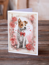Load image into Gallery viewer, Fox Terrier Valentine Roses Greeting Cards - Blank Note Cards – 8-Pack of Artist-Designed Cards with Envelopes
