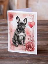 Load image into Gallery viewer, French Bulldog Valentine Roses Greeting Cards - Blank Note Cards – 8-Pack of Artist-Designed Cards with Envelopes
