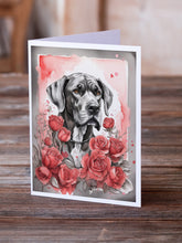 Load image into Gallery viewer, Great Dane Valentine Roses Greeting Cards - Blank Note Cards – 8-Pack of Artist-Designed Cards with Envelopes