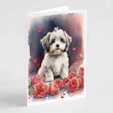 Load image into Gallery viewer, Havanese Valentine Roses Greeting Cards - Blank Note Cards – 8-Pack of Artist-Designed Cards with Envelopes