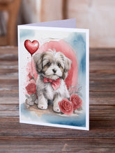 Load image into Gallery viewer, Havanese Valentine Roses Greeting Cards - Blank Note Cards – 8-Pack of Artist-Designed Cards with Envelopes