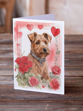 Load image into Gallery viewer, Irish Terrier Valentine Roses Greeting Cards - Blank Note Cards – 8-Pack of Artist-Designed Cards with Envelopes