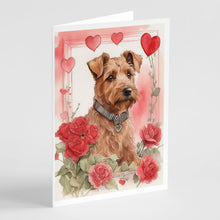 Load image into Gallery viewer, Irish Terrier Valentine Roses Greeting Cards - Blank Note Cards – 8-Pack of Artist-Designed Cards with Envelopes