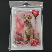 Load image into Gallery viewer, Lakeland Terrier Valentine Roses Greeting Cards - Blank Note Cards – 8-Pack of Artist-Designed Cards with Envelopes