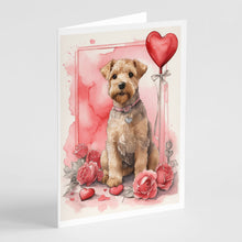 Load image into Gallery viewer, Lakeland Terrier Valentine Roses Greeting Cards - Blank Note Cards – 8-Pack of Artist-Designed Cards with Envelopes