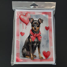 Load image into Gallery viewer, Manchester Terrier Valentine Roses Greeting Cards - Blank Note Cards – 8-Pack of Artist-Designed Cards with Envelopes