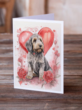 Load image into Gallery viewer, Otterhound Valentine Roses Greeting Cards - Blank Note Cards – 8-Pack of Artist-Designed Cards with Envelopes