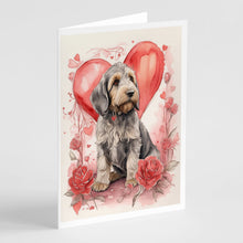 Load image into Gallery viewer, Otterhound Valentine Roses Greeting Cards - Blank Note Cards – 8-Pack of Artist-Designed Cards with Envelopes