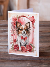 Load image into Gallery viewer, Papillon Valentine Roses Greeting Cards - Blank Note Cards – 8-Pack of Artist-Designed Cards with Envelopes