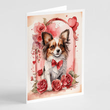 Load image into Gallery viewer, Papillon Valentine Roses Greeting Cards - Blank Note Cards – 8-Pack of Artist-Designed Cards with Envelopes